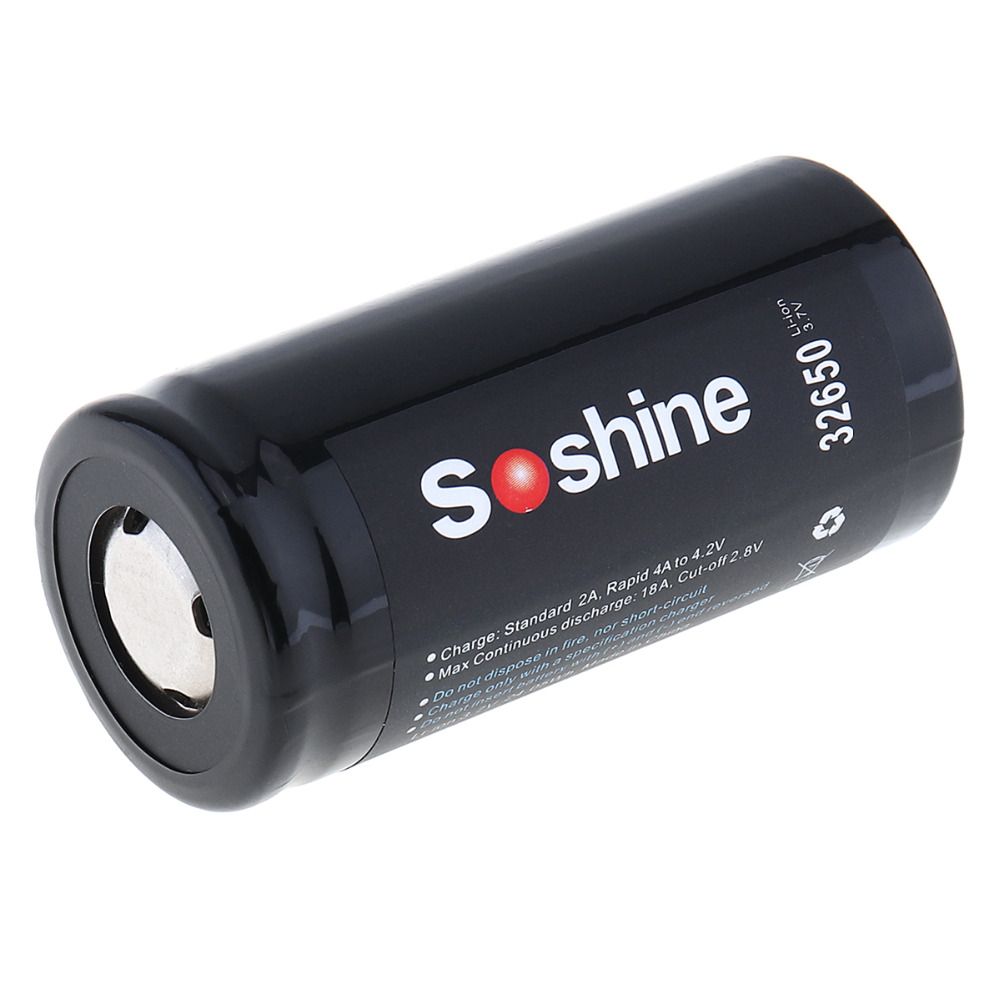 Soshine 6500mAh 3.7V 32650 Lithium-Akku, hohe Energiedichte, lange Lebensdauer für Werkzeuge und Gadgets