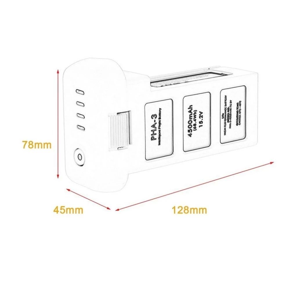 DJI Phantom 3 4500mAh 15,2V 4S LiPo Drohnenakku für lange Flugzeit, erweiterte Sicherheit und Luftbildfotografie