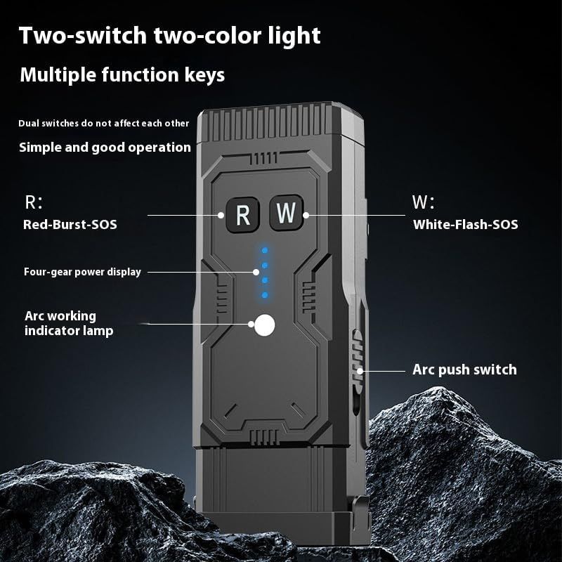 Multifunktionale wiederaufladbare Selbstverteidigungs-LED-Taschenlampe mit Lichtbogen-Feuerzeug und versteckten Kamera-Detektoren, tragbare taktische Selbstschutz-Taschenlampe