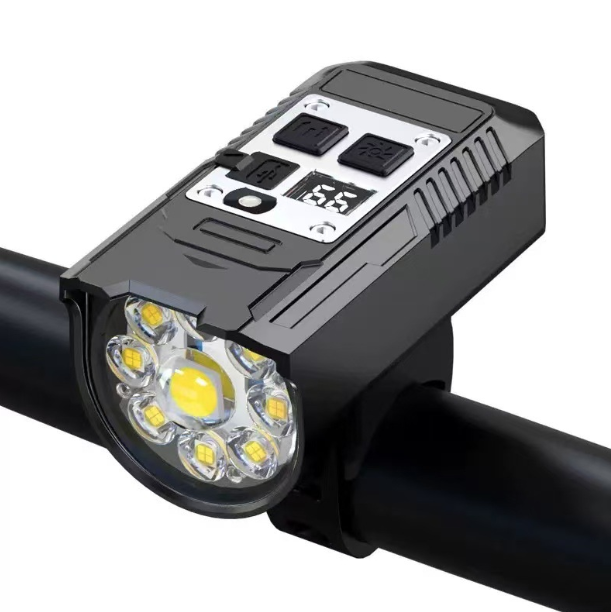 Fahrrad-Scheinwerfer 9-LED-Fahrrad-Frontlicht Type-C wiederaufladbare Fahrradleuchte wasserdichtes Fahrradlicht