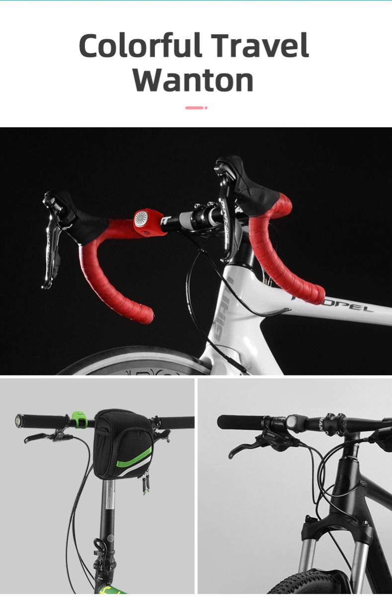 ROCKBROS Elektrische Fahrradklingel mit 90 dB Hupe, regendichtes Design, MTB-Lenkerzubehör für sicheres Fahren