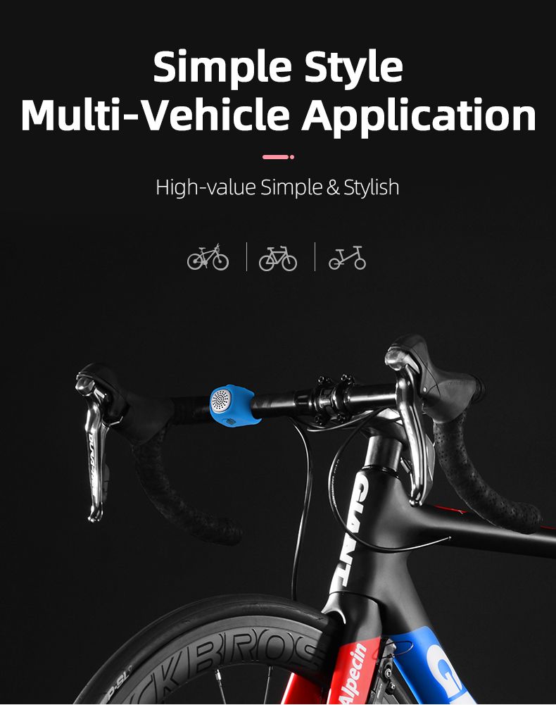 ROCKBROS Elektrische Fahrradklingel mit 90 dB Hupe, regendichtes Design, MTB-Lenkerzubehör für sicheres Fahren