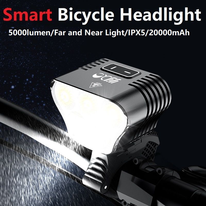 Mangeleyes M5 Mountainbike-Licht 5000 Lumen USB wiederaufladbar 20000mAh Akku wasserdicht für Nachtfahrten