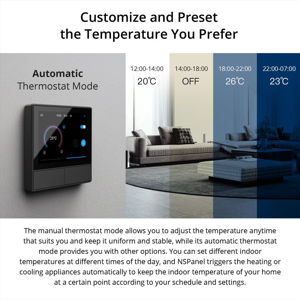 SONOFF NSPanel WiFi Szenen Smart Switch All-in-One Steuerung mit Touchscreen für Smart Home Automatisierung