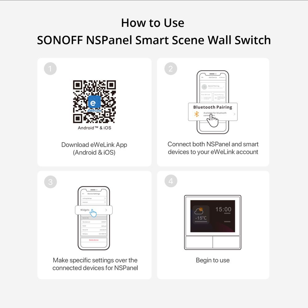 SONOFF NSPanel WiFi Szenen Smart Switch All-in-One Steuerung mit Touchscreen für Smart Home Automatisierung