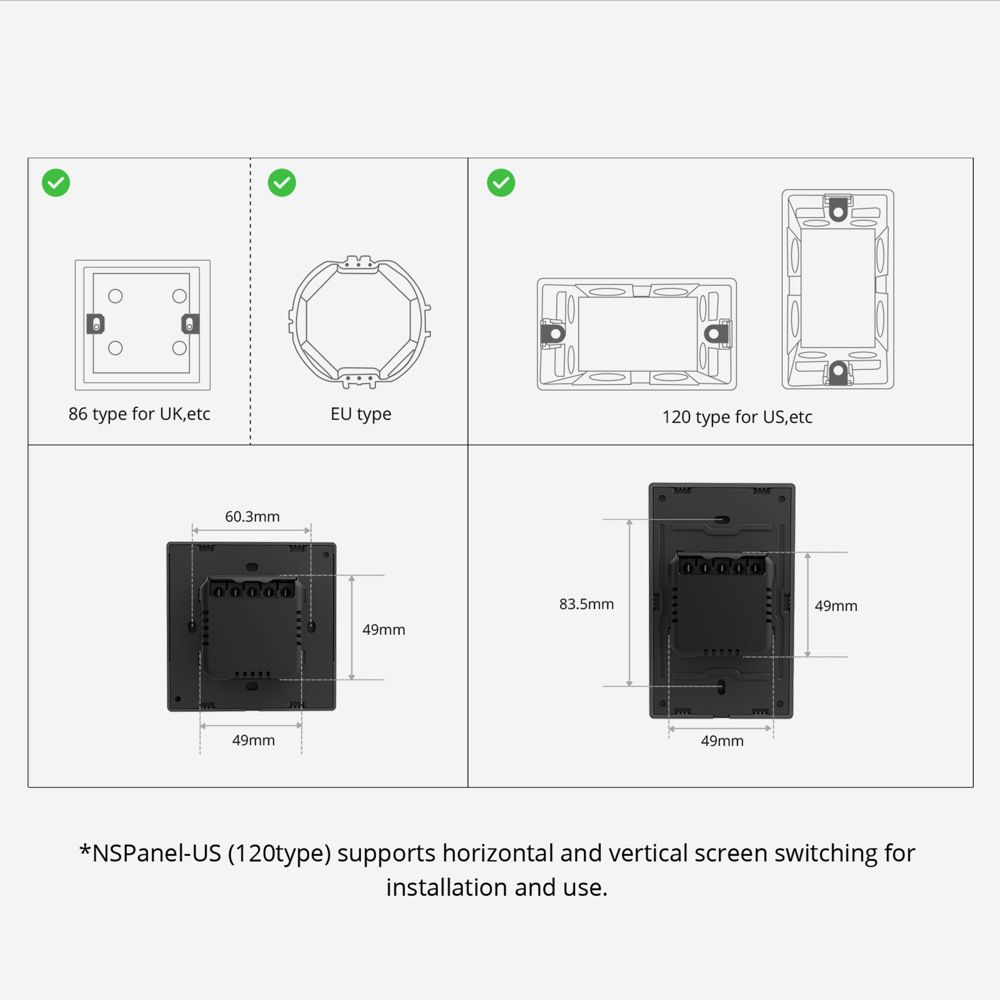 SONOFF NSPanel WiFi Szenen Smart Switch All-in-One Steuerung mit Touchscreen für Smart Home Automatisierung
