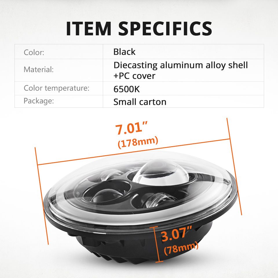 Motorrad-Licht 7-Zoll-LED-Scheinwerfer für Jeep Wrangler Lada Niva 4x4 Hellgelb Weiß Angel Eye Wetterfestes Design