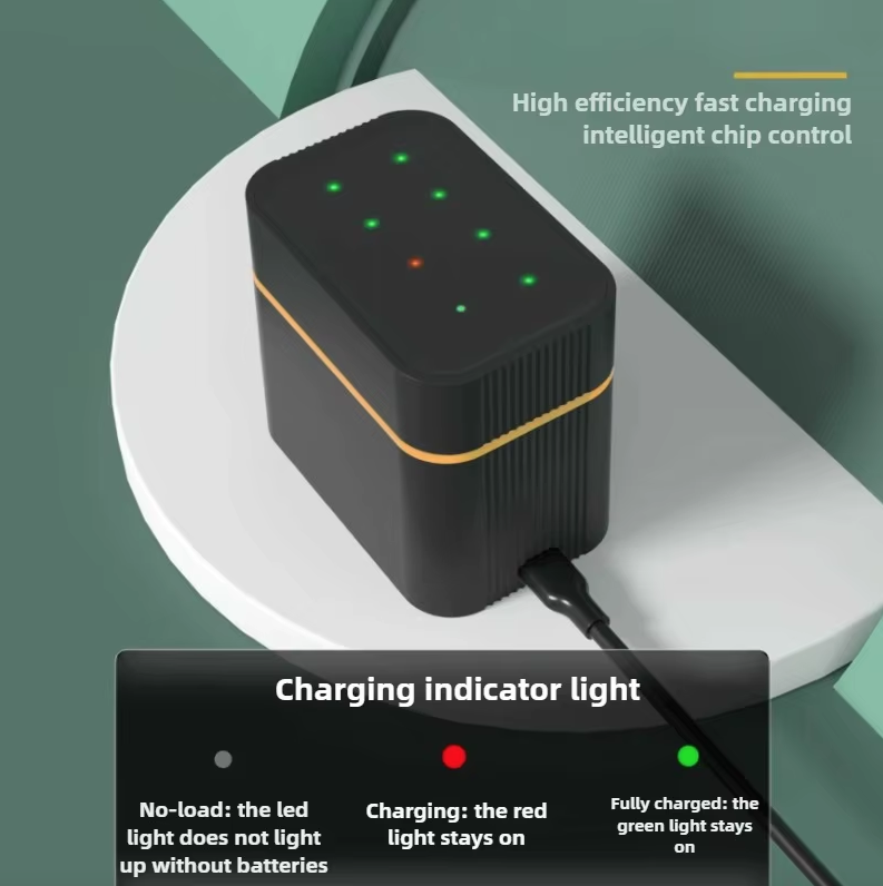 Wiederaufladbare AA-Lithium-Batterien mit Ladegerät, 8er-Pack 1,5 V 3000 mWh, Doppel-A-Batterie wiederaufladbar, langlebige wiederaufladbare Lithium-Ionen-AA-Batterien mit Ladestaufach