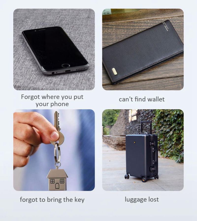 Mini GPS Tracker Bluetooth 4.0 Smart Locator Leichtes Anti-Verlust-Gerät für Schlüssel, Haustiere und Kinder Echtzeit-Standort