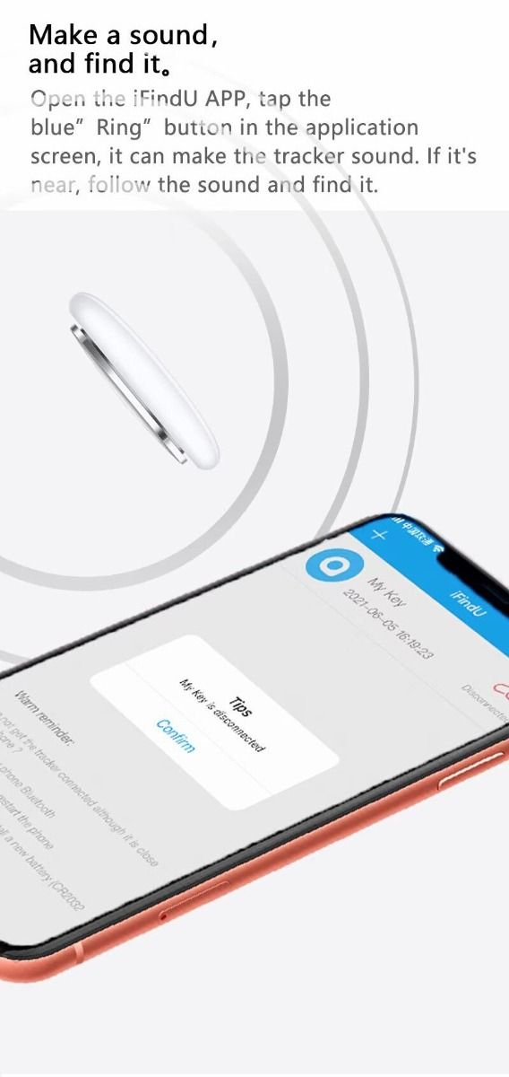Mini GPS Tracker Bluetooth 4.0 Smart Locator Leichtes Anti-Verlust-Gerät für Schlüssel, Haustiere und Kinder Echtzeit-Standort
