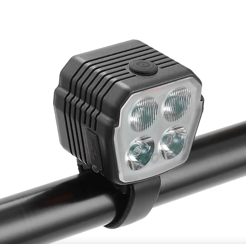 Fahrrad-Scheinwerfer-Horn 2-in-1 MTB-Fahrrad Nah- und Fernlicht 2/4 Lampen mit Perlenkabel-Steuerung Klingelhorn Fahrradzubehör