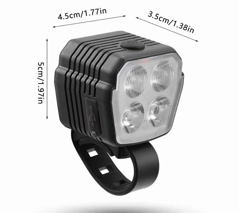 Fahrrad-Scheinwerfer-Horn 2-in-1 MTB-Fahrrad Nah- und Fernlicht 2/4 Lampen mit Perlenkabel-Steuerung Klingelhorn Fahrradzubehör