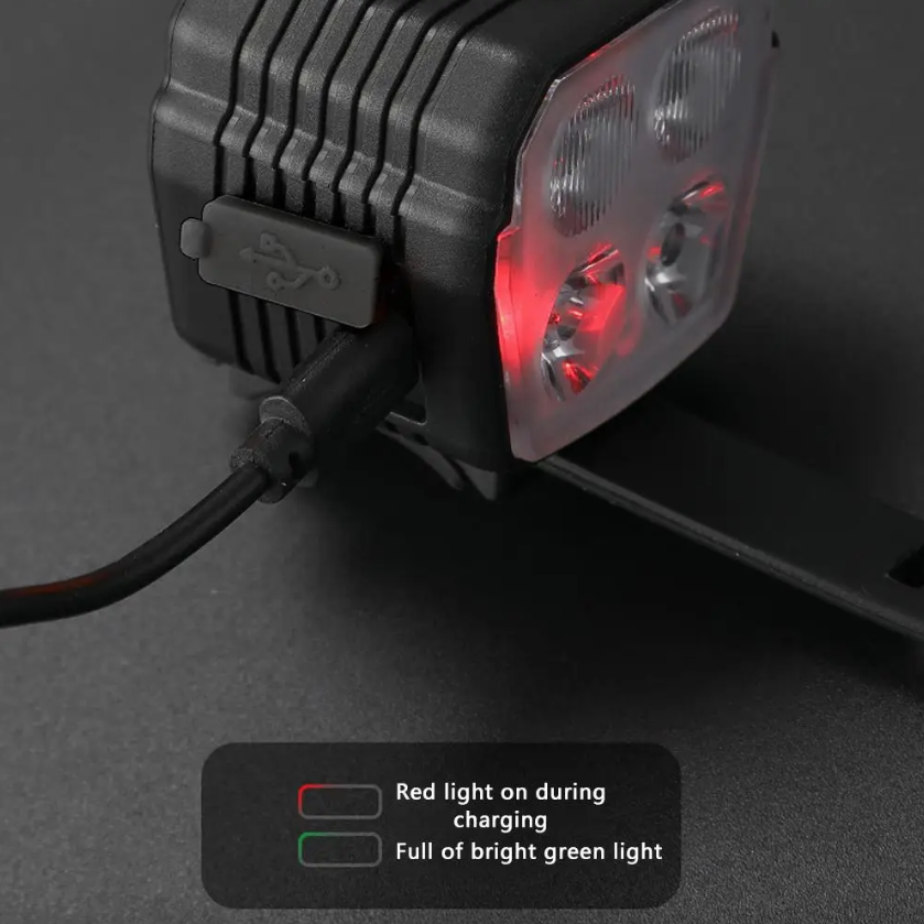 Fahrrad-Scheinwerfer-Horn 2-in-1 MTB-Fahrrad Nah- und Fernlicht 2/4 Lampen mit Perlenkabel-Steuerung Klingelhorn Fahrradzubehör