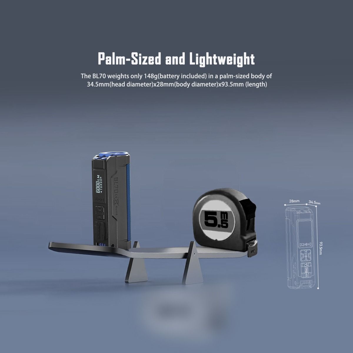 IMALENT BL70 6000 Lumen Type-C wiederaufladbare LED EDC Taschenlampe