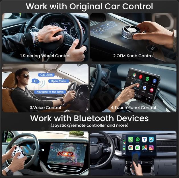 CarlinKit Smart TV Box mit Android 13 Kabelgebunden zu Drahtlos CarPlay KI-Box YouTube Netflix Qualcomm 8-Kerne