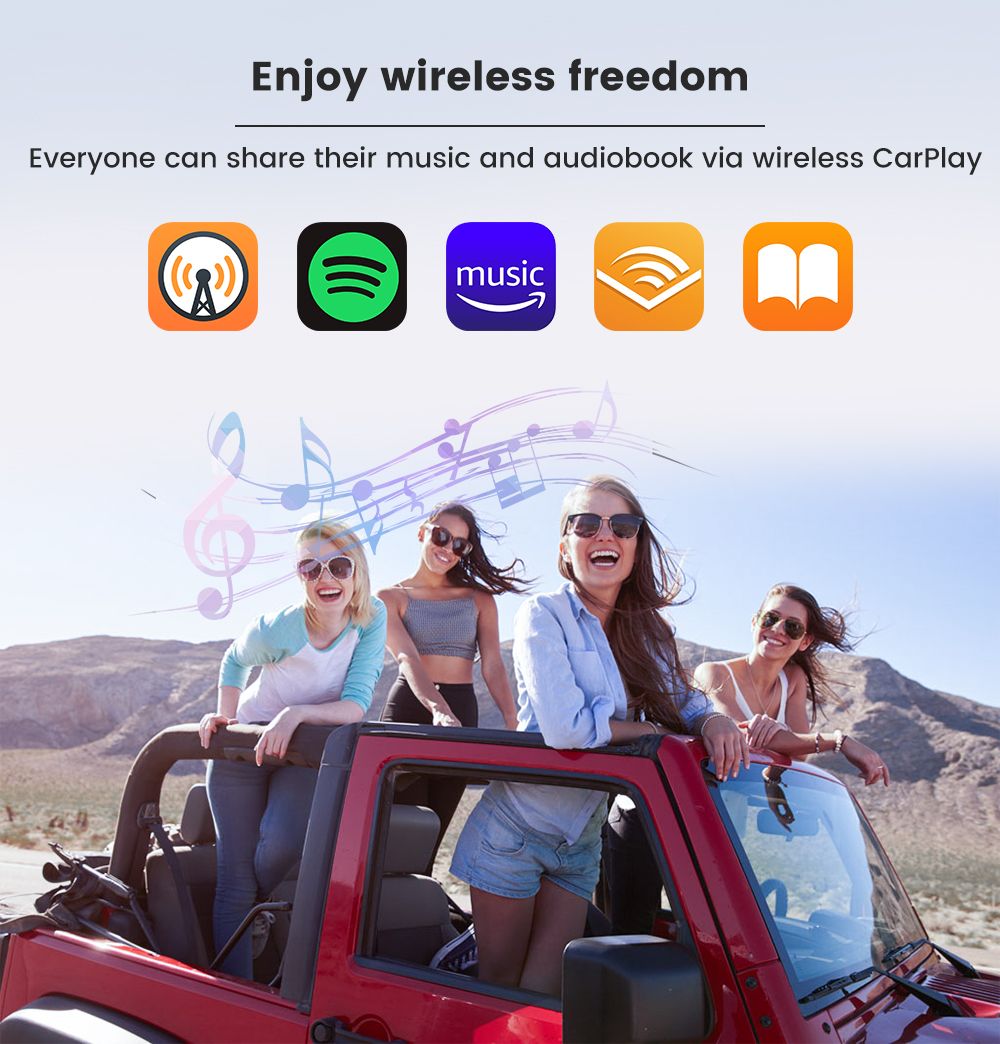 CarlinKit 4.0 Kabellose CarPlay-Box für Audi VW Porsche Kia Plug and Play Einfache Einrichtung Freisprechverbindung