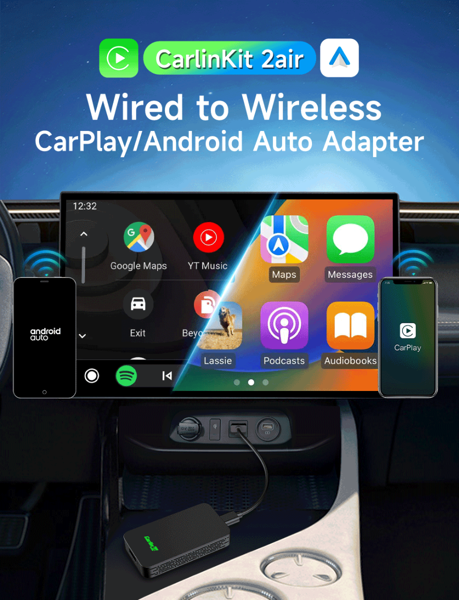 CarlinKit 2air 5.0 Wireless Adapter CarPlay Android Auto Nahtlose Integration plattformübergreifende Kompatibilität