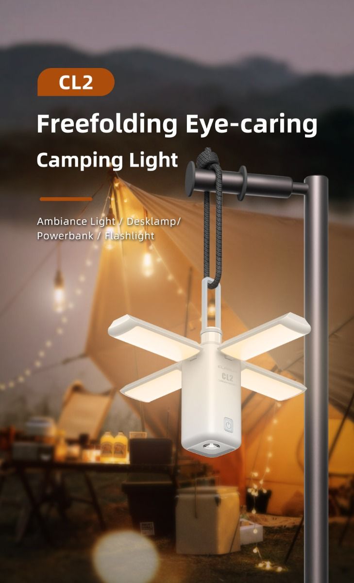 Klarus CL2 750 Lumen Freifaltendes Campinglicht Tragbare Augenschonende Vielseitige Lampe mit 7 Lichtmodi