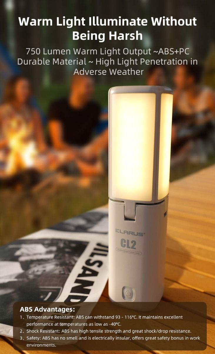 Klarus CL2 750 Lumen Freifaltendes Campinglicht Tragbare Augenschonende Vielseitige Lampe mit 7 Lichtmodi