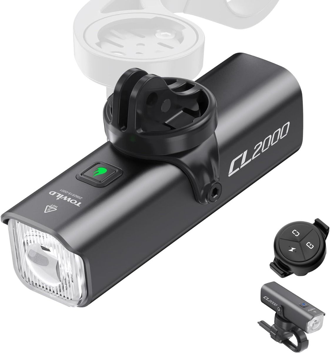 TOWILD CL2000 Fahrradlichter für Nachtfahrten, 2000LM superheller Fahrradscheinwerfer, wasserdichtes Fahrrad-Frontlicht für Mountainbike-, Straßen- und Pendelfahrten