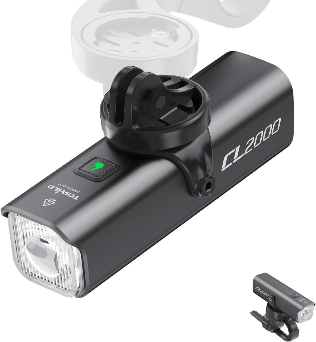 TOWILD CL2000 Fahrradlichter für Nachtfahrten, 2000LM superheller Fahrradscheinwerfer, wasserdichtes Fahrrad-Frontlicht für Mountainbike-, Straßen- und Pendelfahrten
