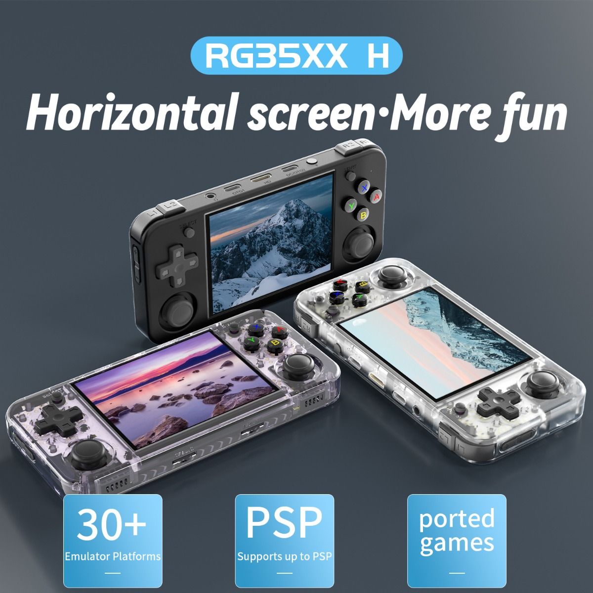 Anbernic RG35XX H Handheld-Konsole mit 5000 klassischen Spielen, IPS-Display, kabelloser Controller, Retro-Gaming