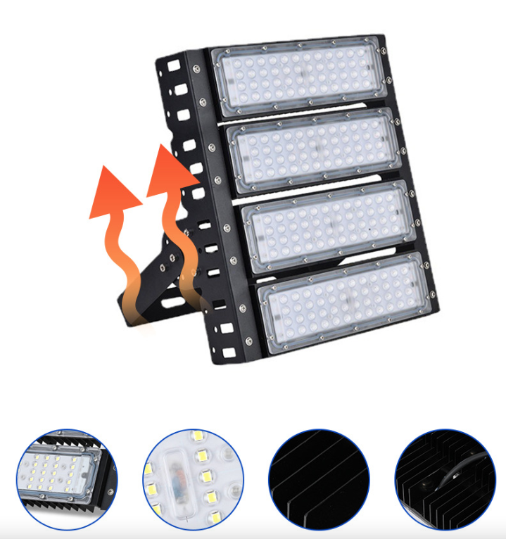 LED-Modul-Tunnelleuchte, Außenbereich wasserdicht, Hochmast-Stadionleuchte 200W, Hochleistungs-Engineering-Modul-Flutlicht