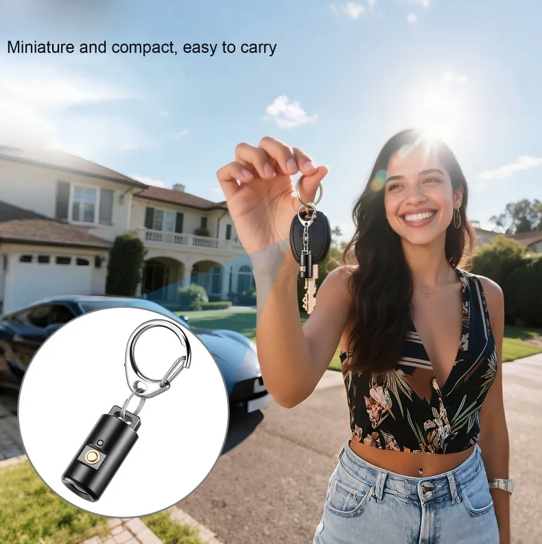Wiederaufladbare Mini-LED-Taschenlampe für Camping und Wandern – Schlüsselanhängerlicht mit Halskette