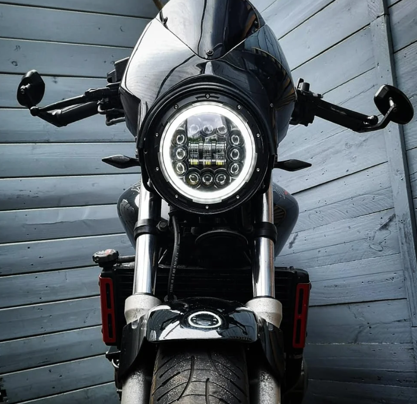 7 Zoll Motorrad LED-Scheinwerfer mit Abblendlicht, Tagfahrlicht (DRL) und Blinker - 7" runder Scheinwerfer für Harley Jeep Wrangler Hummer