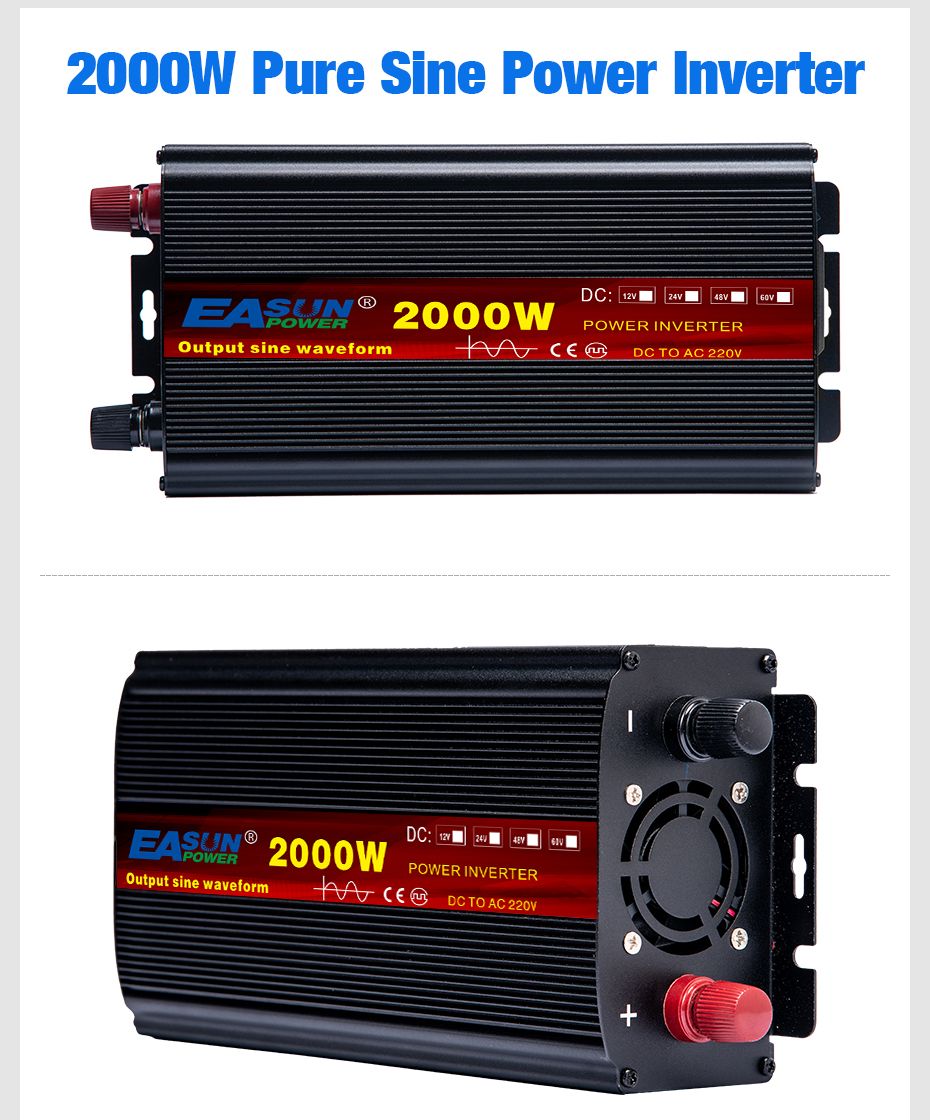 EASUN Reiner Sinus-Wechselrichter 2000W bis 5000W Hochleistungs-DC-zu-AC-Wandler für Zuhause und im Freien
