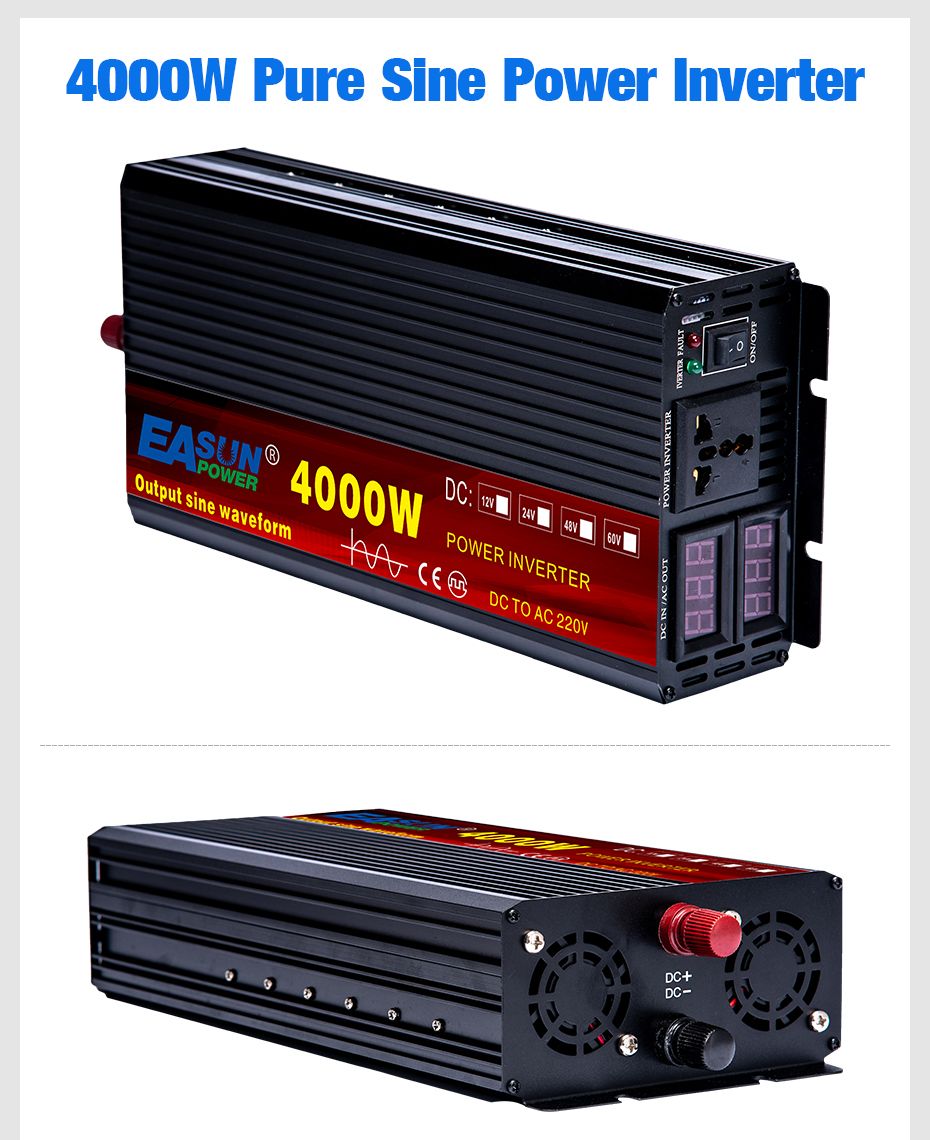 EASUN Reiner Sinus-Wechselrichter 2000W bis 5000W Hochleistungs-DC-zu-AC-Wandler für Zuhause und im Freien