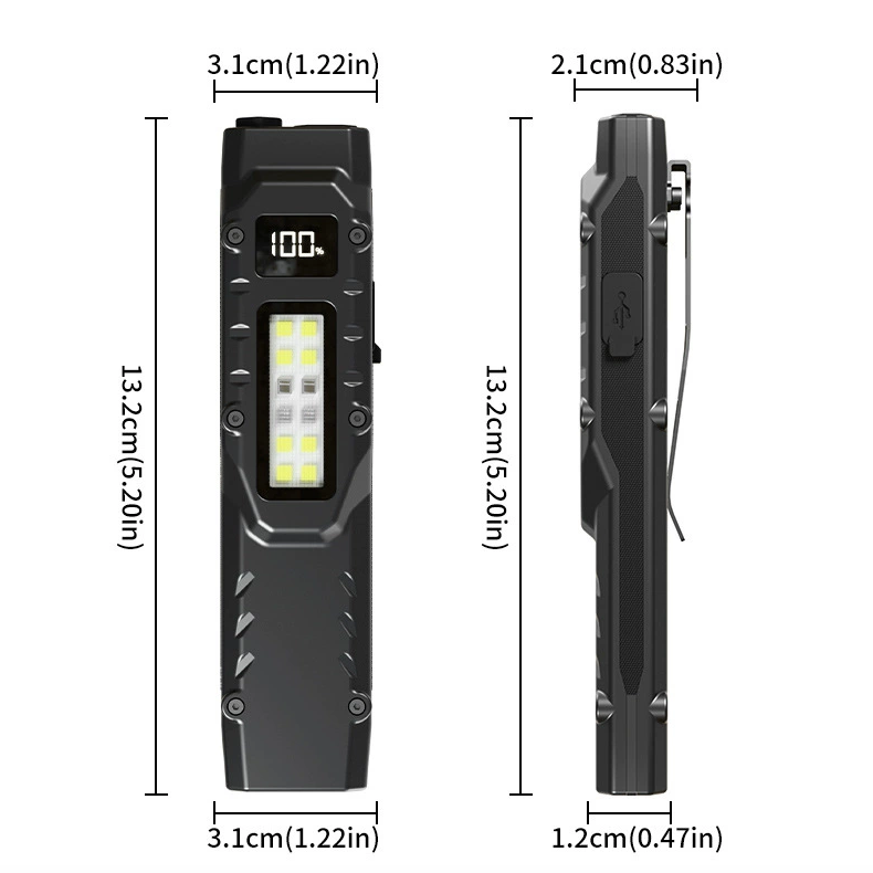 NiteBeam EDC29 LED Taschenlampe Aluminiumlegierung Ultra-dünne EDC Wiederaufladbare LED Taschenlampe Tragbares COB Arbeitslicht