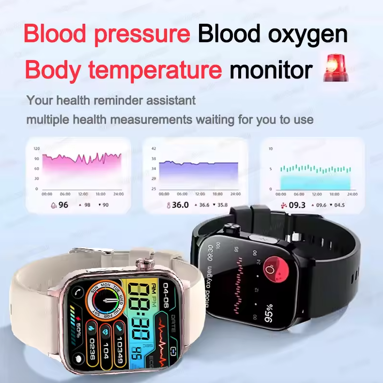 ET585 EKG+PPG KI Gesundheitsdiagnose Smartwatch für Damen und Herren Uhr Blutfette Blutdruck Harnsäure Herzfrequenz