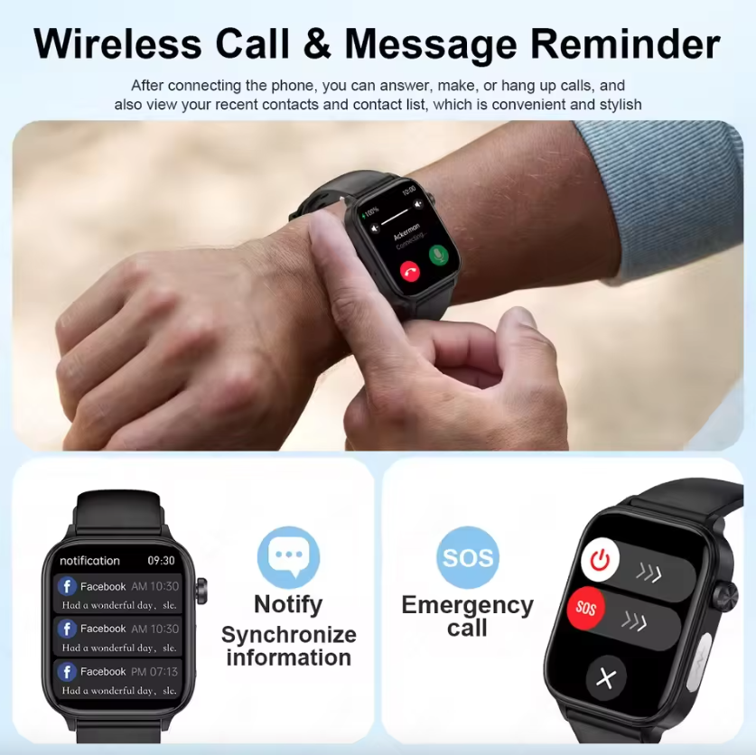 ET585 EKG+PPG KI Gesundheitsdiagnose Smartwatch für Damen und Herren Uhr Blutfette Blutdruck Harnsäure Herzfrequenz