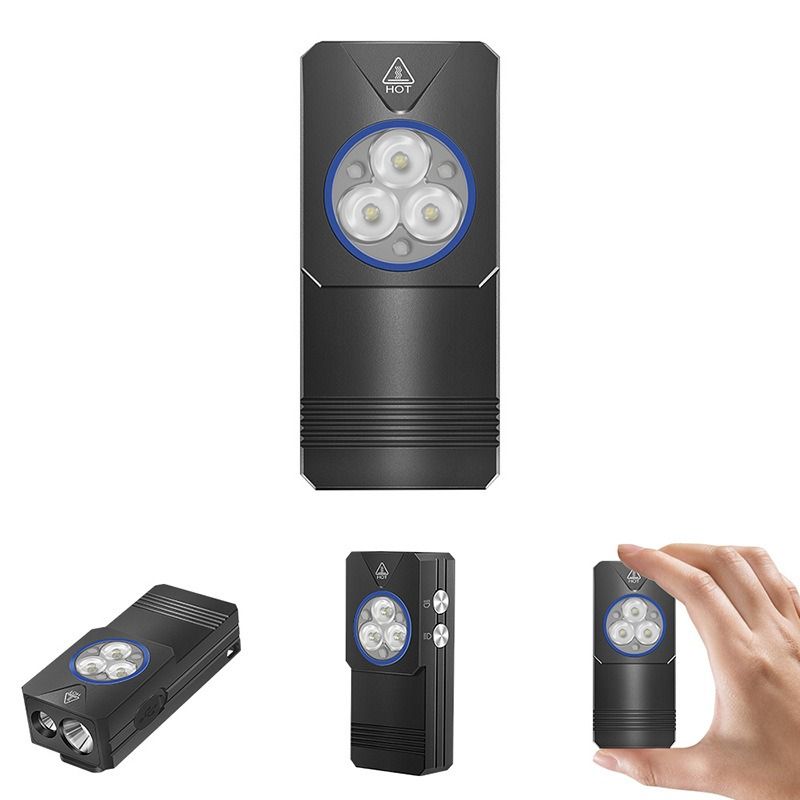 EV30 Mini LED EDC Taschenlampe mit 365nm UV-Licht, 550 Lumen, USB-C wiederaufladbare Taschenlampe für den Schlüsselbund