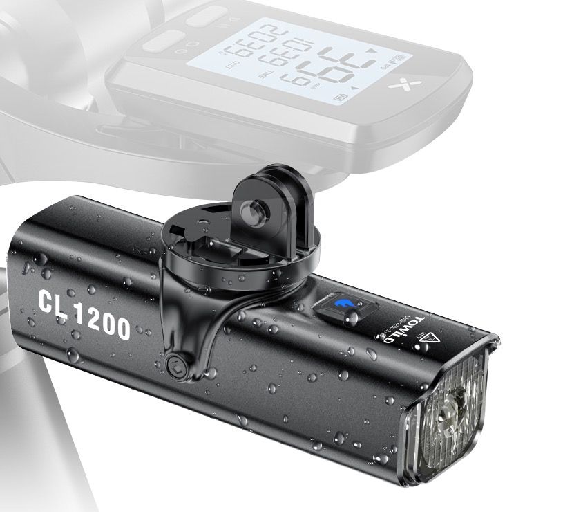 TOWILD CL1200 1200LM USB wiederaufladbare Fahrrad-Frontleuchte mit Funkfernbedienung für sicheres Radfahren in der Nacht