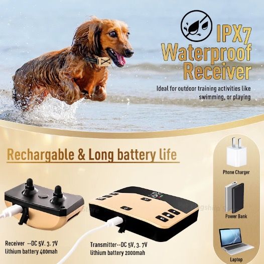 Kabelloser Haustierzaun und elektrisches Schockhalsband für Hunde – 2-in-1-Gerät für die Sicherheit von Haustieren und verantwortungsvolle Haustierhaltung