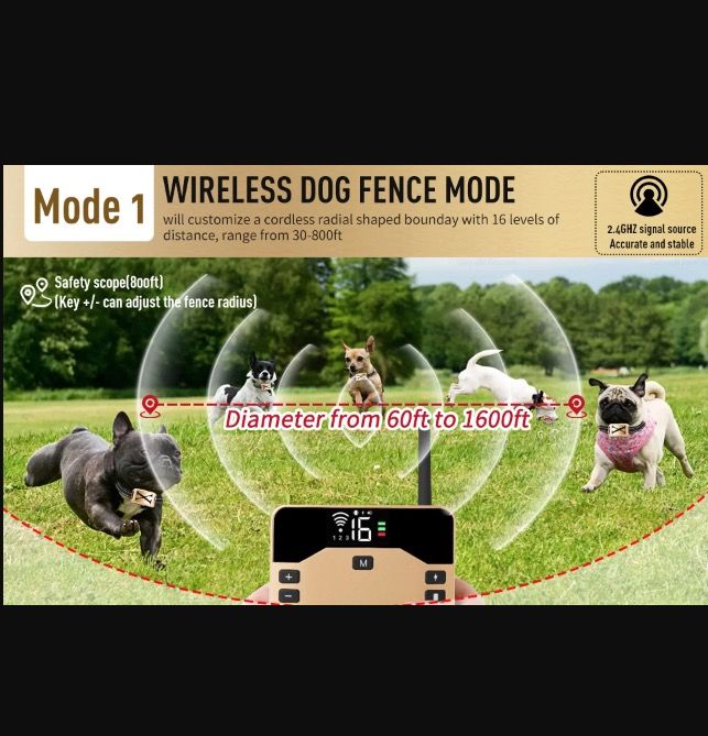 Kabelloser Haustierzaun und elektrisches Schockhalsband für Hunde – 2-in-1-Gerät für die Sicherheit von Haustieren und verantwortungsvolle Haustierhaltung