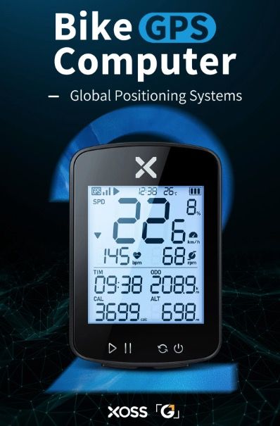 XOSS G+ G2 Fahrradcomputer GPS Generation Kabelloser Tacho Tracker mit individuellem Display und Herzfrequenzsensor