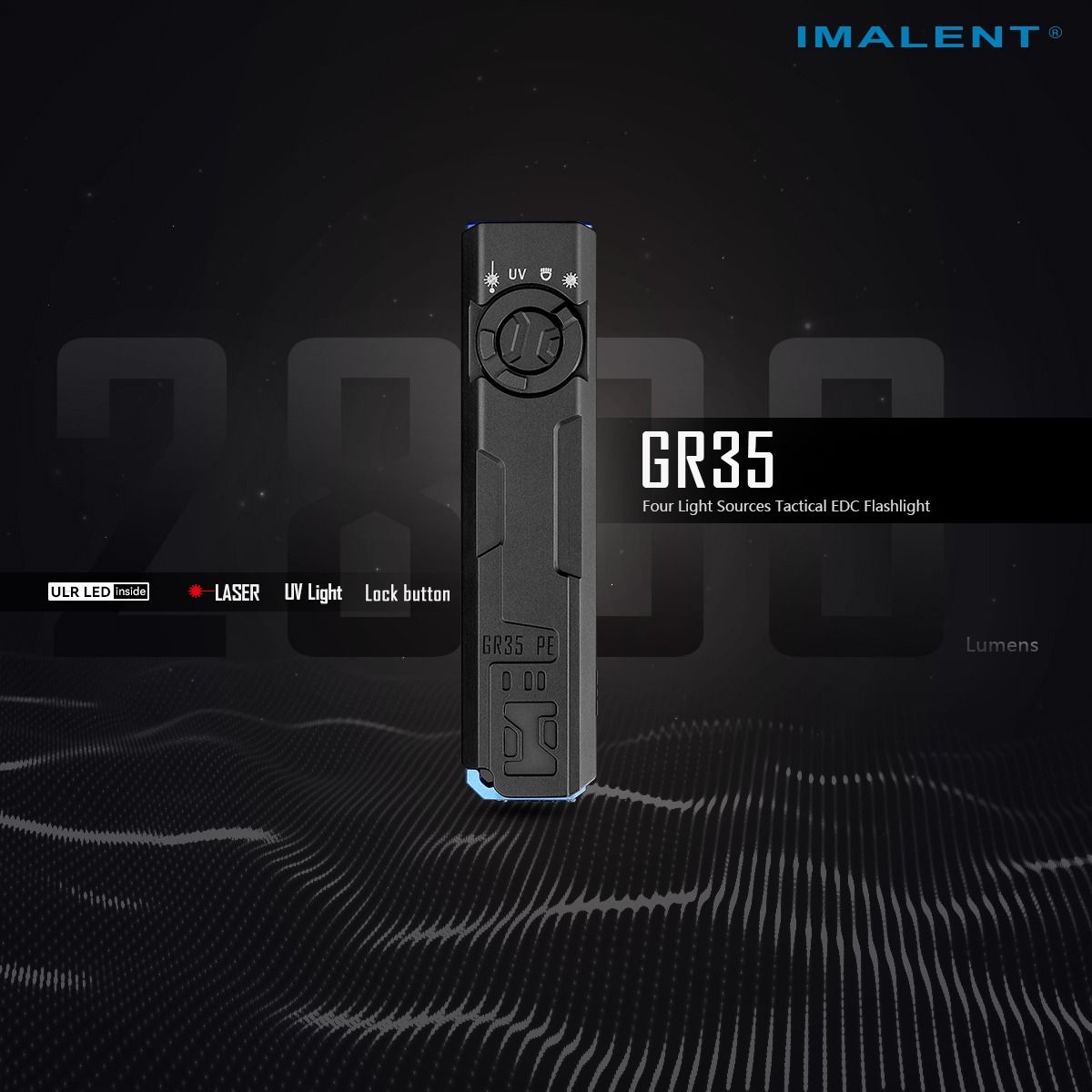 IMALENT GR35 2800 Lumen LED-EDC-Taschenlampe (Rot)