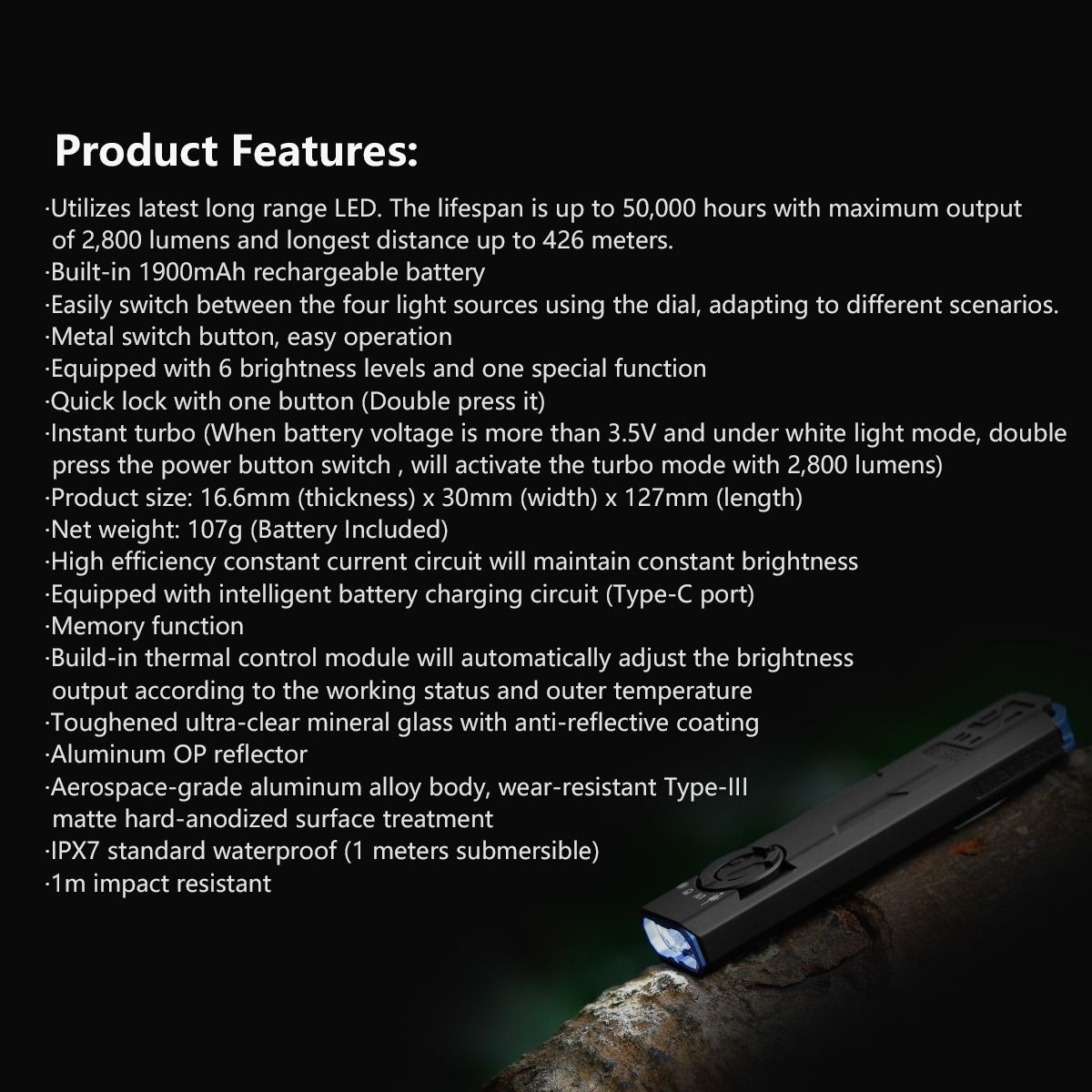 IMALENT GR35 2800 Lumen LED EDC Taschenlampe (Grün)