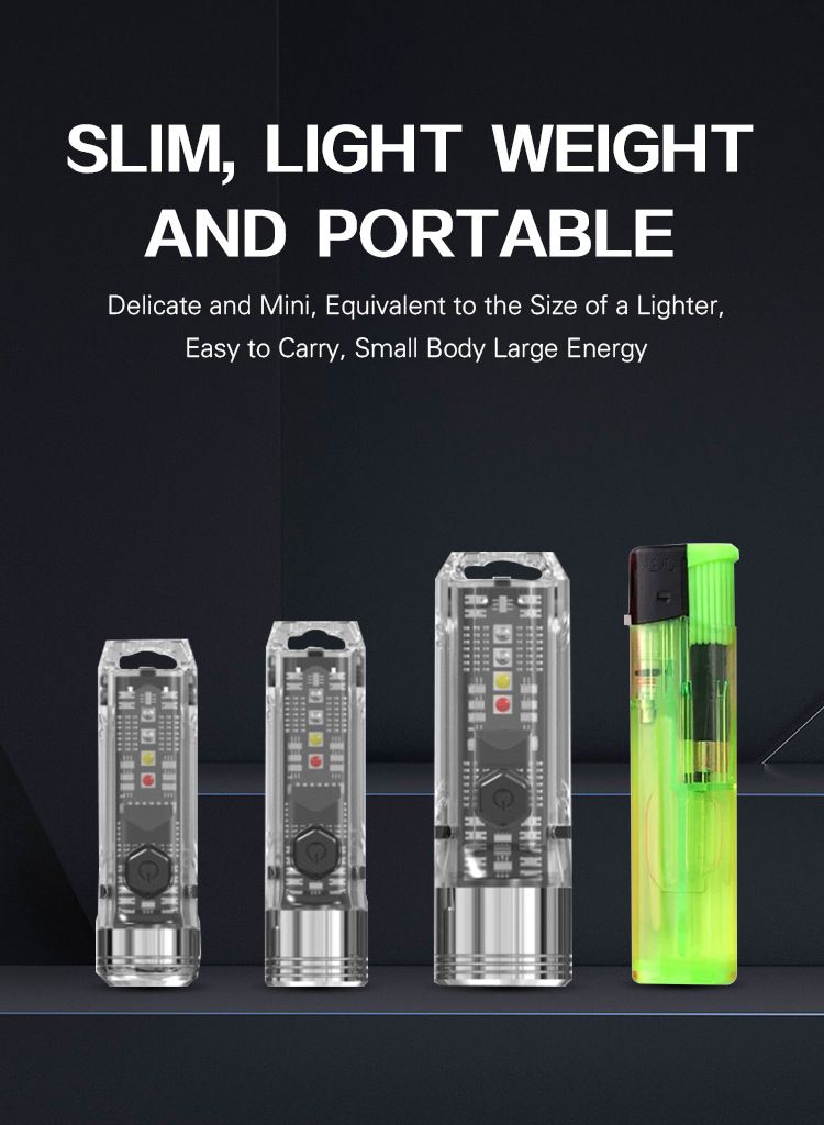 GT13 TIKI Mini-Schlüsselleuchte 1000 Lumen USB wiederaufladbar tragbare Beleuchtung für Camping und den täglichen Gebrauch