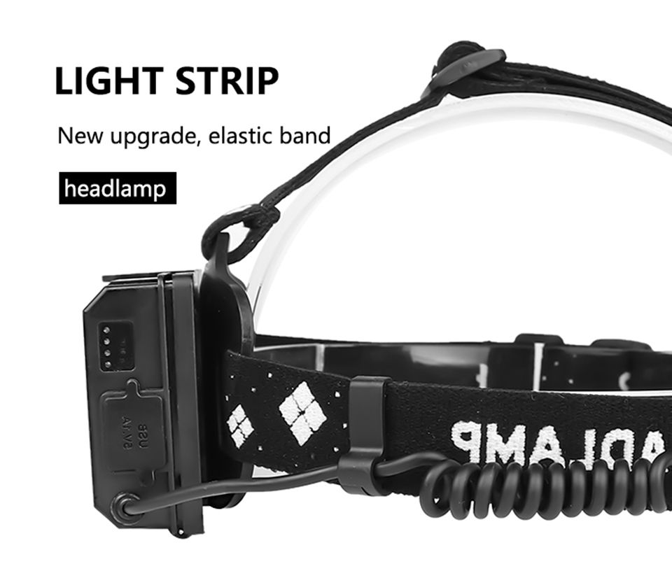 XHP70 LED Stirnlampe 8000LM USB-wiederaufladbar Outdoor-Leuchte IPX5 wasserdicht einstellbare Modi für Camping und Wandern