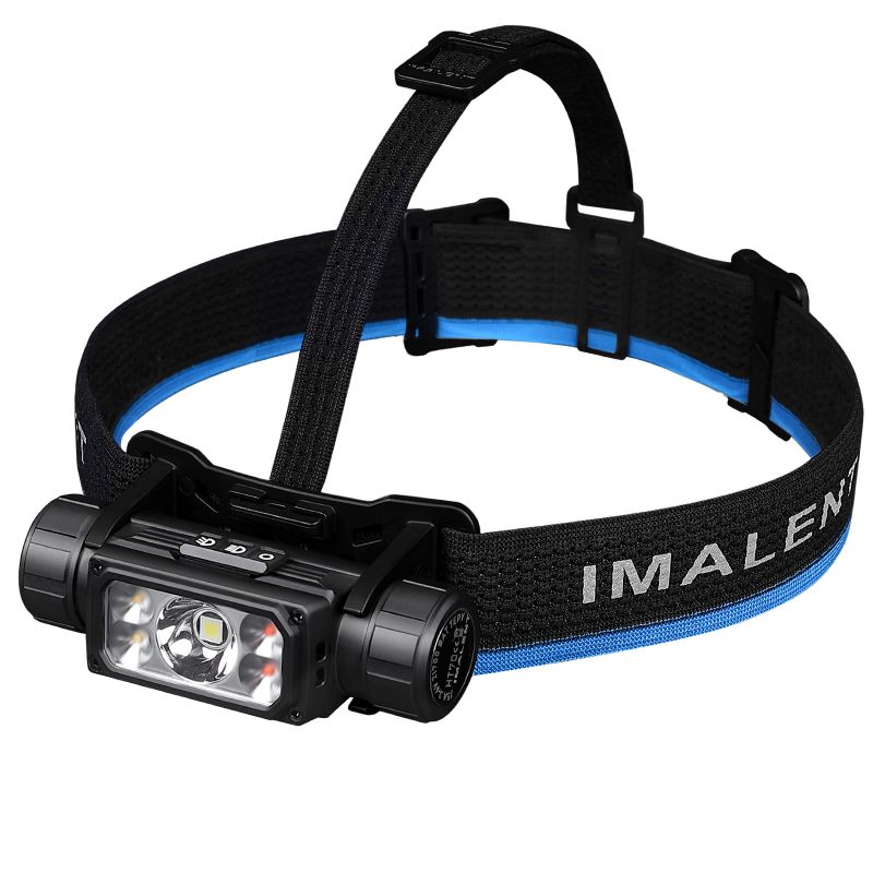 IMALENT HT70 Stirnlampe mit drei Lichtquellen, 3500 Lumen, wiederaufladbar, ergonomisches Design für Outdoor-Abenteuer
