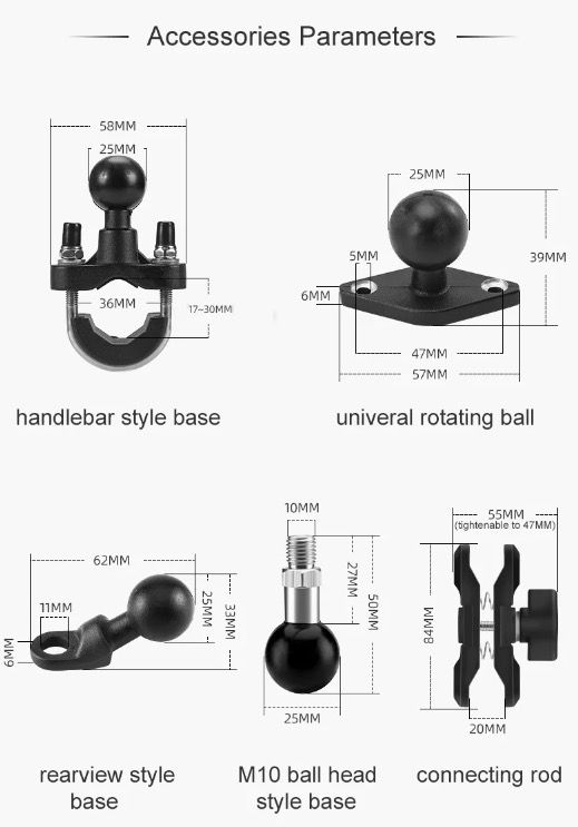ROCKBROS Handyhalterung – robuste Aluminiumhalterung für Motorrad und Fahrrad mit Silikon-Stoßdämpfung und verstellbarem Ständer