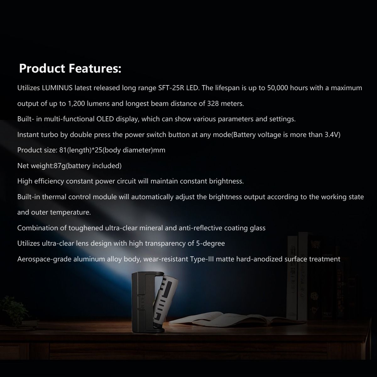 IMALENT LD35 1200 Lumen LED Type-C wiederaufladbare EDC Taschenlampe