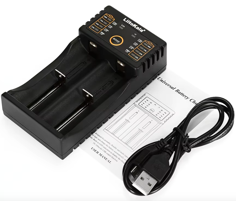 Liitokala Lii-202 Smart-Ladegerät für 18650 26650 21700 NiMH Lithium-Akkus mit zwei Kanälen und USB-Ausgang