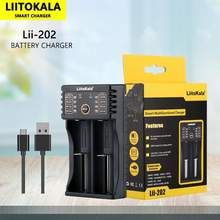 Liitokala Lii-202 Smart-Ladegerät für 18650 26650 21700 NiMH Lithium-Akkus mit zwei Kanälen und USB-Ausgang
