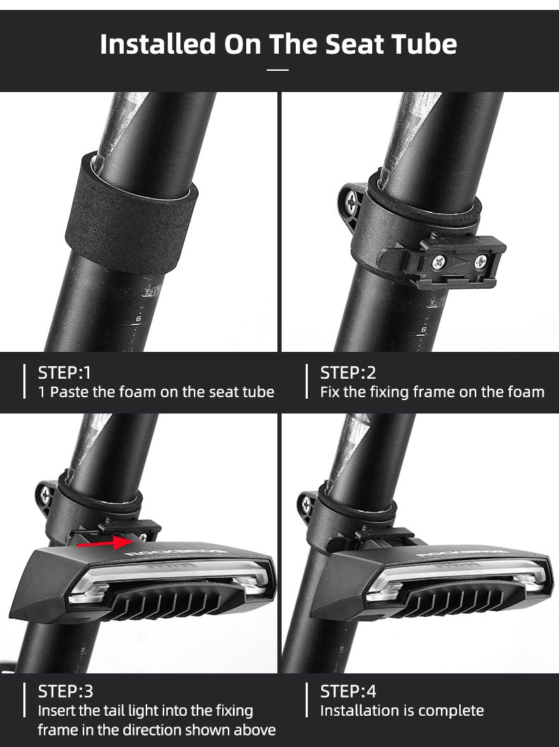 ROCKBROS LKWD-R1 Fahrradlicht Smart USB LED mit kabelloser Fernbedienung Blinkersignal Laserprojektor für Fahrradsicherheit