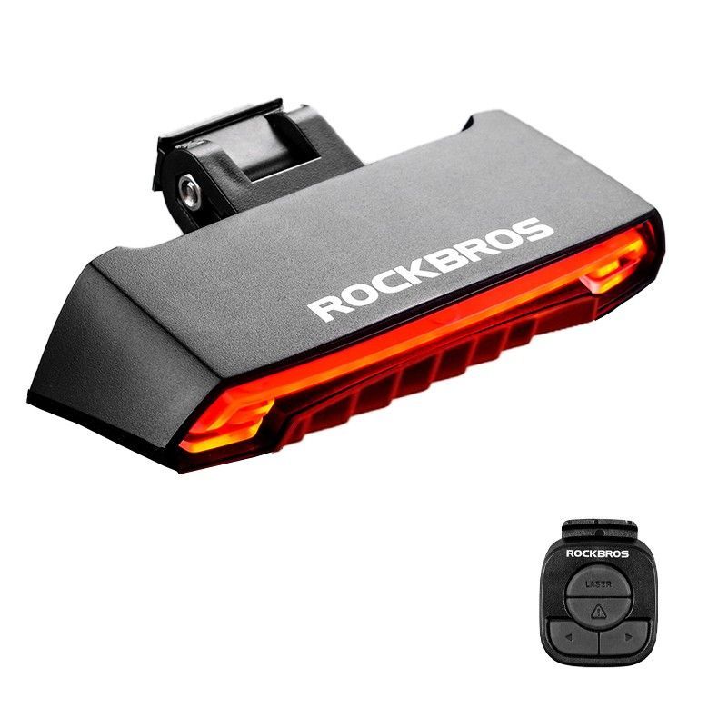 ROCKBROS LKWD-R1 Fahrradlicht Smart USB LED mit kabelloser Fernbedienung Blinkersignal Laserprojektor für Fahrradsicherheit